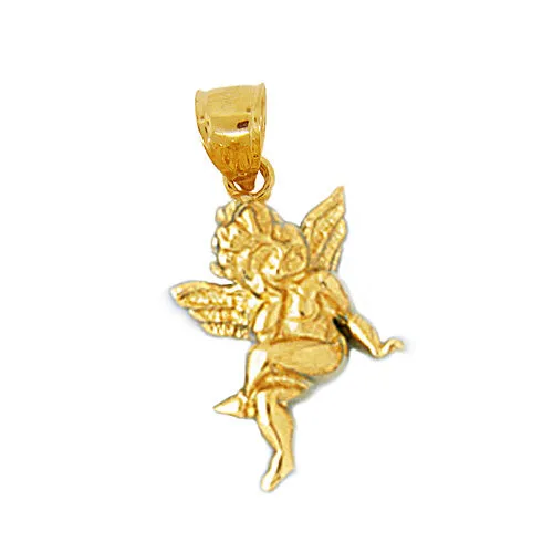 Goldia Charm Necklaces 14K Gold Cherub Angel 3D Charm