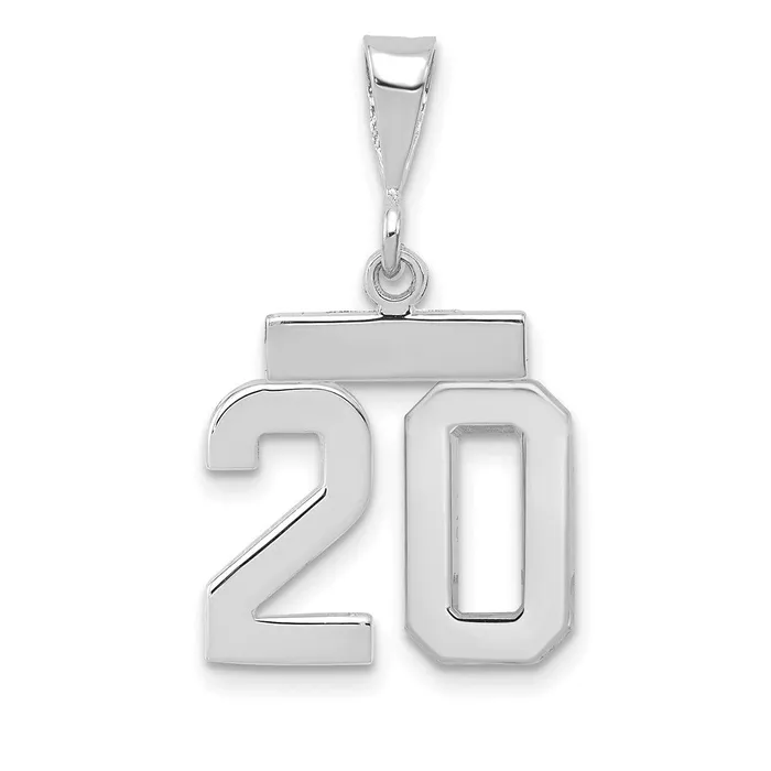 Goldia Charm Necklaces 14k White Goldw Small Polished Number 20 Charm