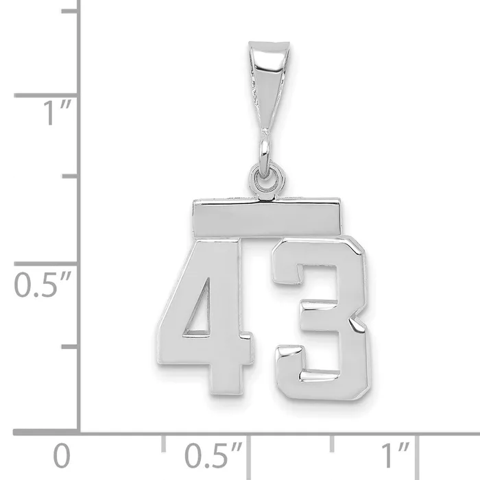 Goldia Charm Necklaces 14k White Goldw Small Polished Number 43 Charm