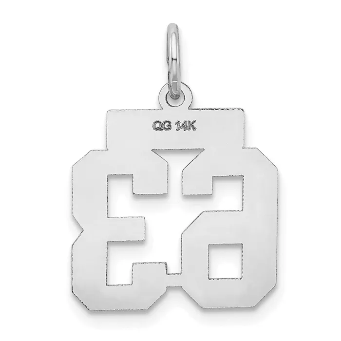 Goldia Charm Necklaces 14k White Goldw Small Satin Number 63 Charm