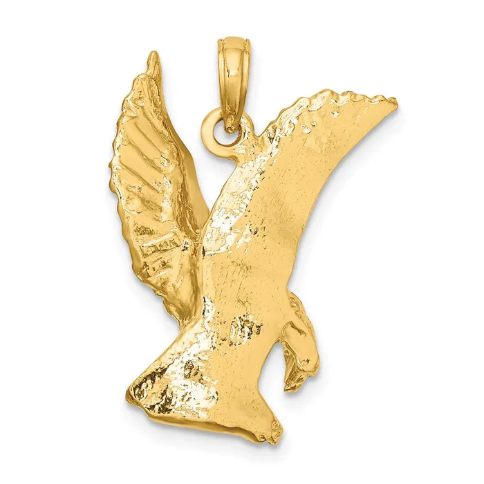 Goldia Charm Necklaces 14k Yellow Gold Eagle Landing wWings Up Charm