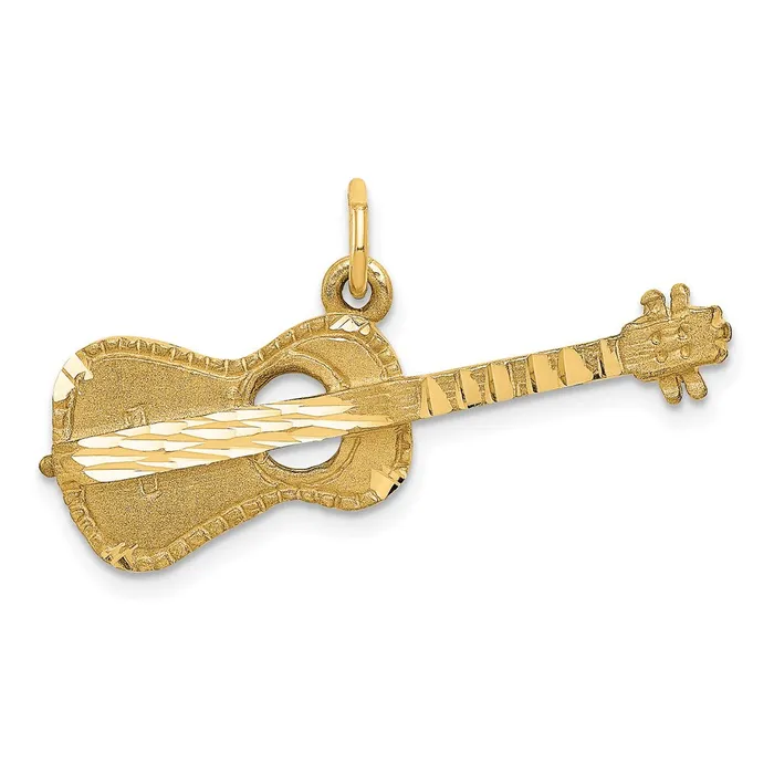 Goldia Charm Necklaces 14k Yellow Gold Guitar Charm