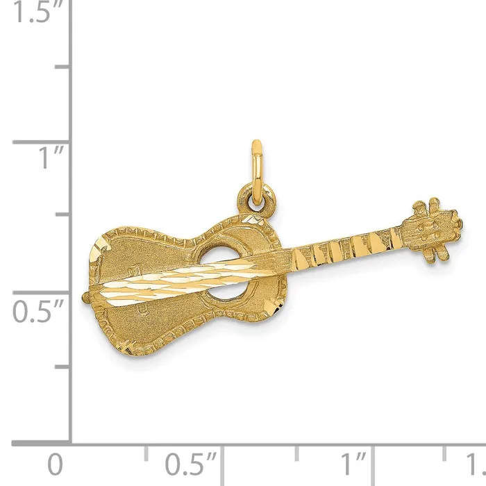 Goldia Charm Necklaces 14k Yellow Gold Guitar Charm