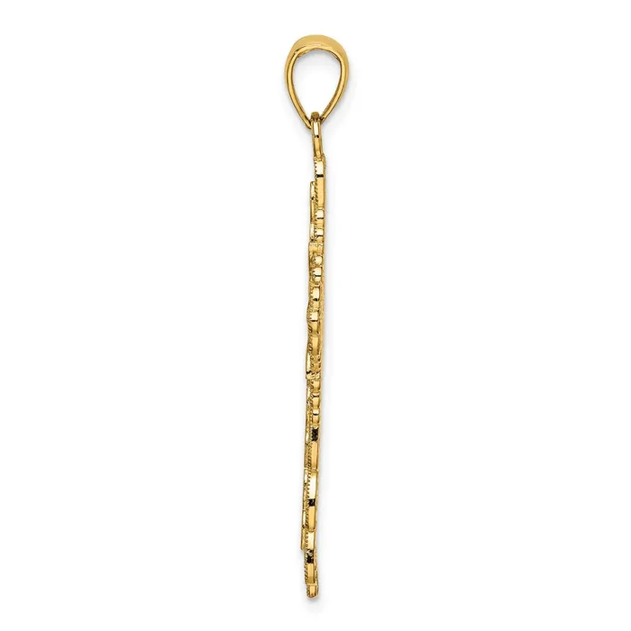 Goldia Charm Necklaces 14k Yellow Gold Red Enamel Filigree Cross Charm
