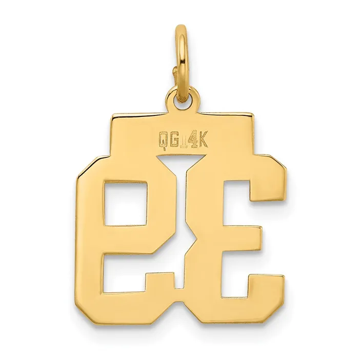 Goldia Charm Necklaces 14k Yellow Gold Small Polished Number 39 Charm