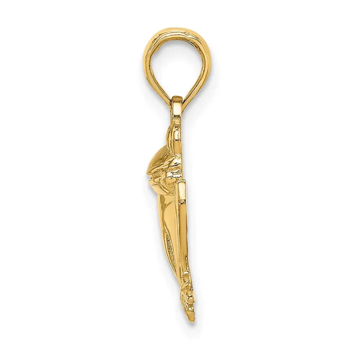 Goldia Charm Necklaces 14k Yellow Gold Textured Sitting Frog Charm