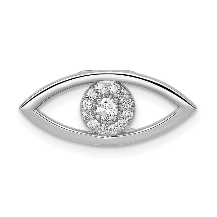 Goldiacom Earrings 14k White Gold 18ct Diamond Evil Eye Chain Slide
