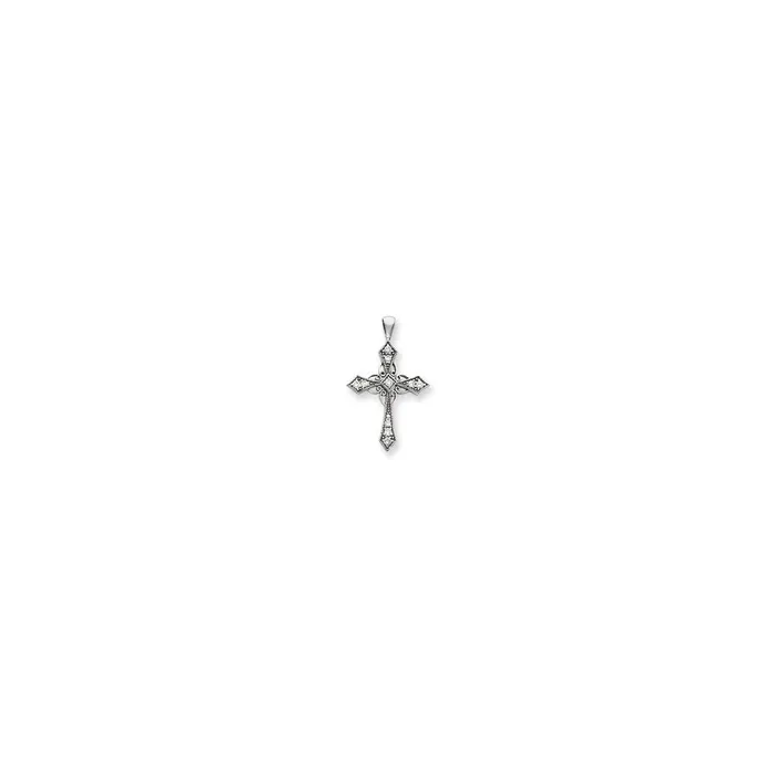 Goldiacom Necklaces 14k White Gold A Diamond cross pendant
