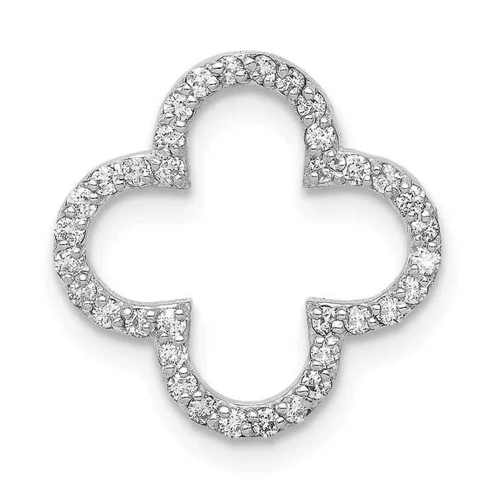 Goldiacom Necklaces 14k White Gold Small Diamond Quatrefoil Design Pendant Goldiacom Necklaces 14k White Gold Small Diamond Quatrefoil Design Pendant