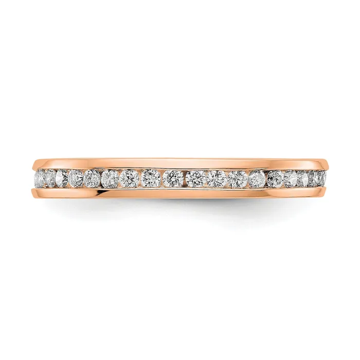 Goldiacom Rings 12 CT Channel Set Diamond Eternity Wedding Band Ring in 14k Rose Gold Goldiacom Rings 12 CT Channel Set Diamond Eternity Wedding Band Ring in 14k Rose Gold