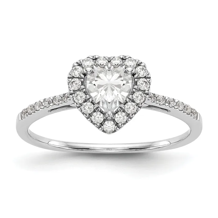 Goldiacom Rings 13 Ct Natural Heart Shape Diamond Semimount Engagement Ring in 14K White Gold Goldiacom Rings 13 Ct Natural Heart Shape Diamond Semimount Engagement Ring in 14K White Gold