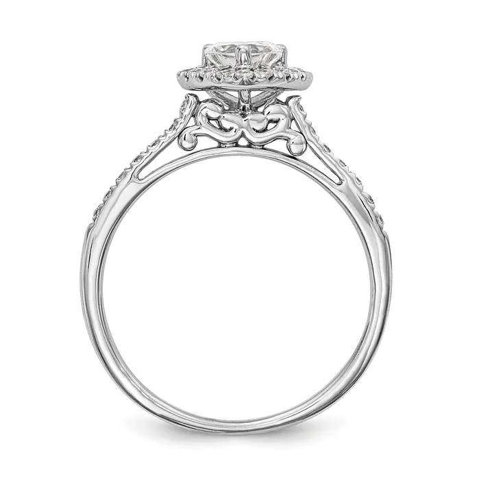 Goldiacom Rings 13 Ct Natural Heart Shape Diamond Semimount Engagement Ring in 14K White Gold