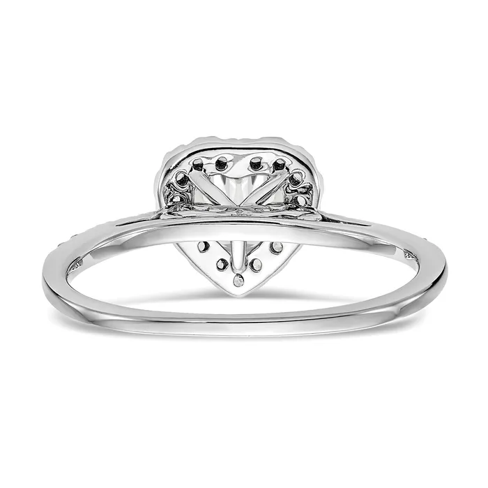 Goldiacom Rings 13 Ct Natural Heart Shape Diamond Semimount Engagement Ring in 14K White Gold