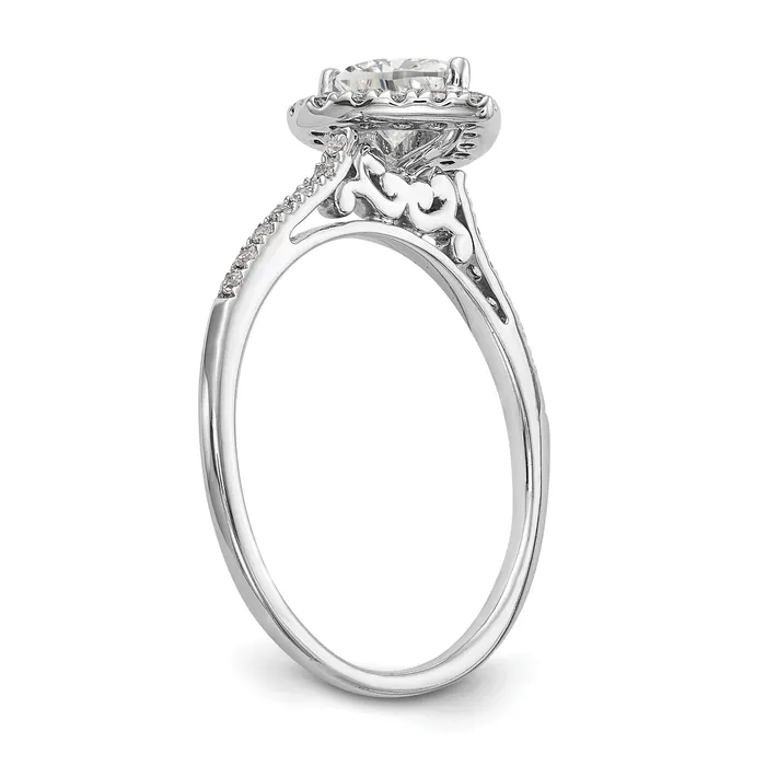 Goldiacom Rings 13 Ct Natural Heart Shape Diamond Semimount Engagement Ring in 14K White Gold