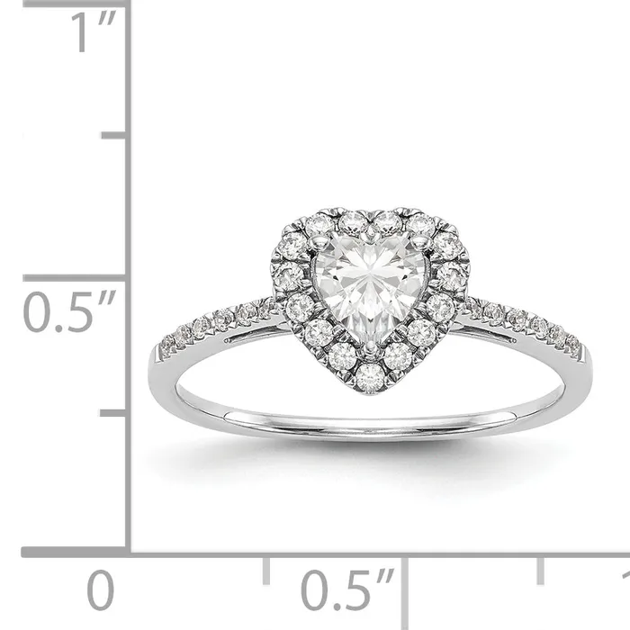 Goldiacom Rings 13 Ct Natural Heart Shape Diamond Semimount Engagement Ring in 14K White Gold