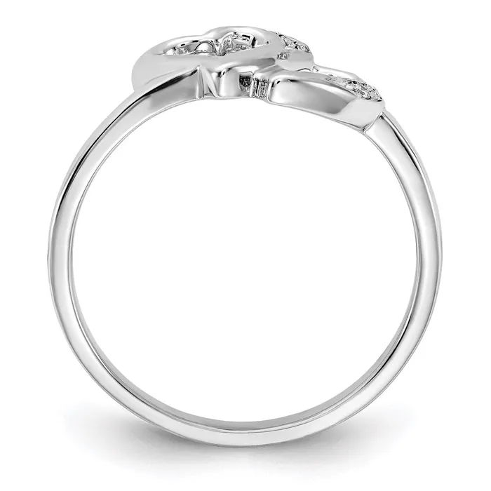 Goldiacom Rings 14k White Gold A Real Diamond heart ring