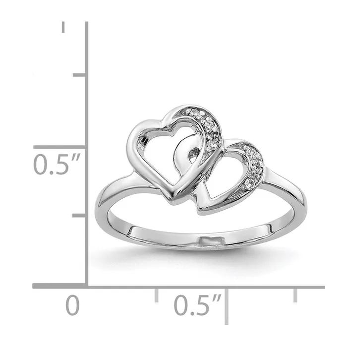 Goldiacom Rings 14k White Gold A Real Diamond heart ring