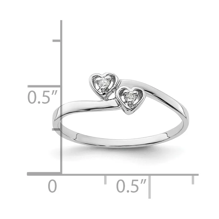 Goldiacom Rings 14k White Gold A Real Diamond heart ring