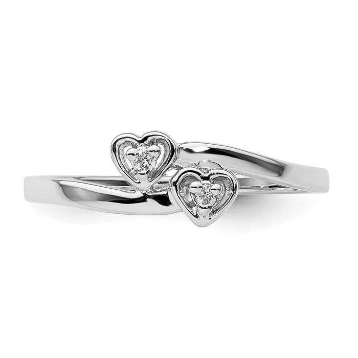 Goldiacom Rings 14k White Gold A Real Diamond heart ring