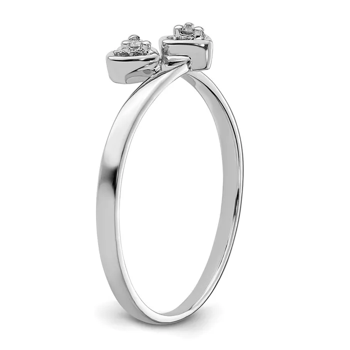 Goldiacom Rings 14k White Gold A Real Diamond heart ring