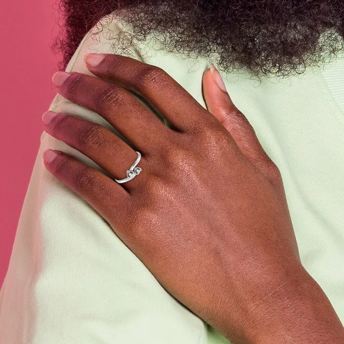 Goldiacom Rings 14k White Gold A Real Diamond heart ring