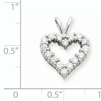 Goldiacom Rings 14k White Gold AA Diamond Heart