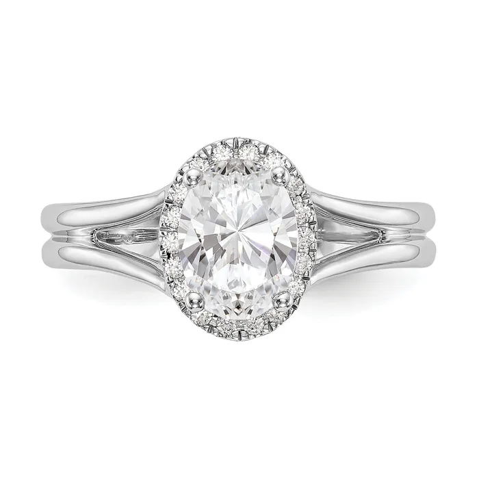 Goldiacom Rings 14k White Gold Oval Halo Simulated Diamond Split Shank Engagement Ring Goldiacom Rings 14k White Gold Oval Halo Simulated Diamond Split Shank Engagement Ring