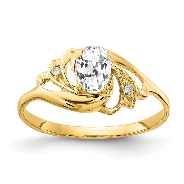 Goldiacom Rings 14K Yellow Gold 6x4mm Oval Cubic Zirconia AAA Real Diamond ring Goldiacom Rings 14K Yellow Gold 6x4mm Oval Cubic Zirconia AAA Real Diamond ring