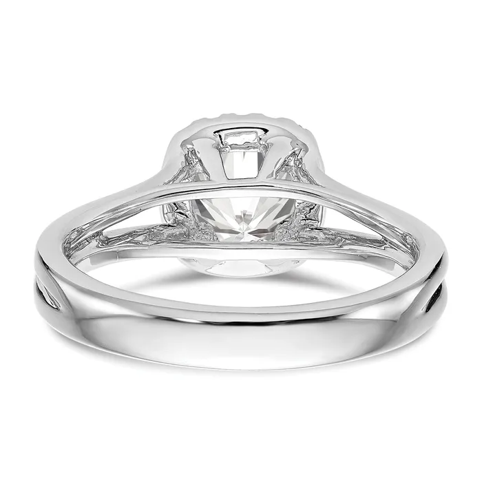 Goldiacom Rings 14kw Cushion Halo Simulated Diamond Split Shank Engagement Ring