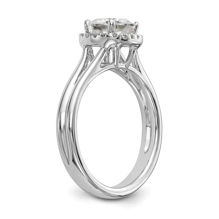 Goldiacom Rings 14kw Cushion Halo Simulated Diamond Split Shank Engagement Ring