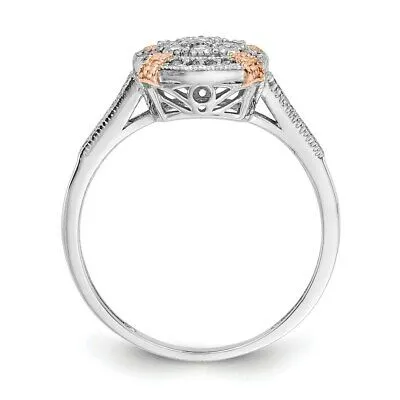 Goldiacom Rings Real 13Ct Diamond Engagement Ring in 14K White and Rose Gold