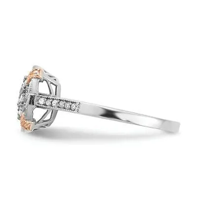 Goldiacom Rings Real 13Ct Diamond Engagement Ring in 14K White and Rose Gold