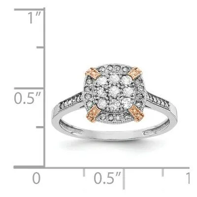 Goldiacom Rings Real 13Ct Diamond Engagement Ring in 14K White and Rose Gold