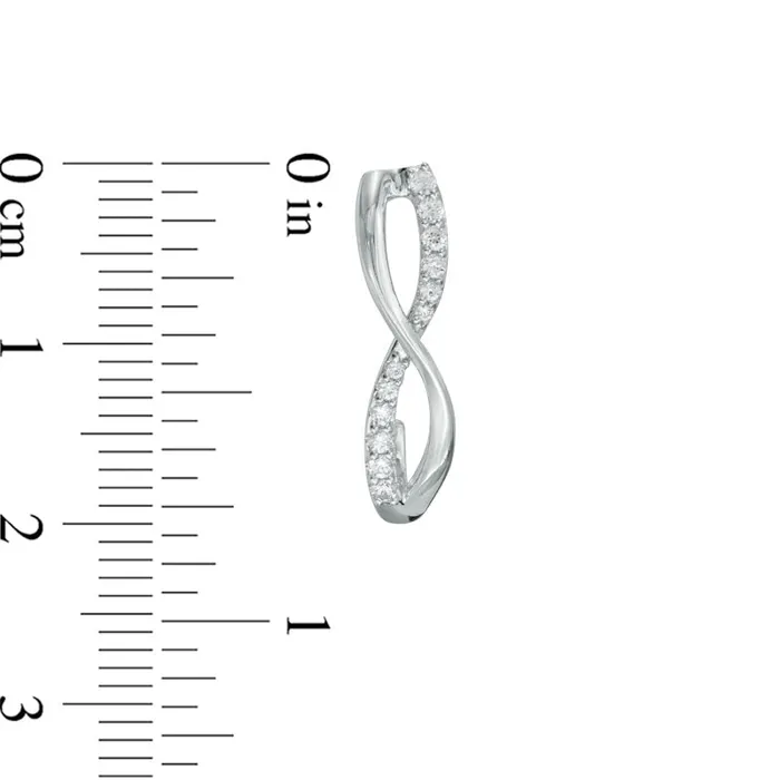 Goldia Earrings 025 CT TW Diamond Infinity JHoop Earrings in 10K White Gold Goldia Earrings 025 CT TW Diamond Infinity JHoop Earrings in 10K White Gold