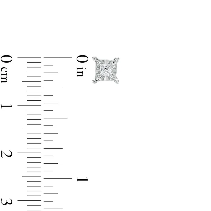 Goldia Earrings 025 CT TW PrincessCut Diamond Solitaire Stud Earrings in Sterling Silver Goldia Earrings 025 CT TW PrincessCut Diamond Solitaire Stud Earrings in Sterling Silver