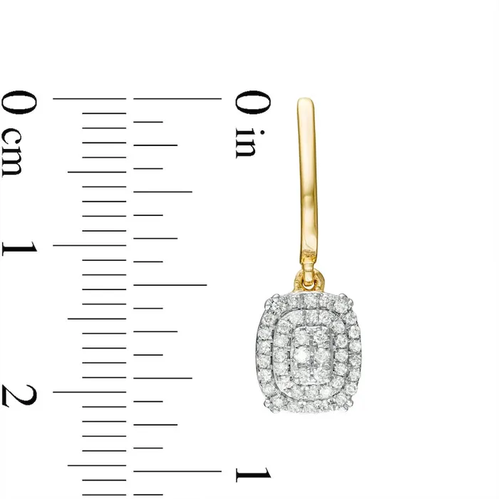 Goldia Earrings 033 CT TW Composite Diamond Elongated Cushion Frame Drop Earrings in 10K Gold Goldia Earrings 033 CT TW Composite Diamond Elongated Cushion Frame Drop Earrings in 10K Gold