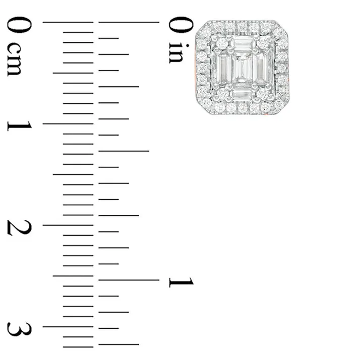 Goldia Earrings 063 CT TW Composite Diamond Square Frame Stud Earrings in 14K Rose Gold Goldia Earrings 063 CT TW Composite Diamond Square Frame Stud Earrings in 14K Rose Gold