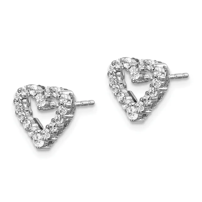 Goldia Earrings 10k White Gold 12 Ct Lab Grown Diamond VSSI G Heart Post Earrings