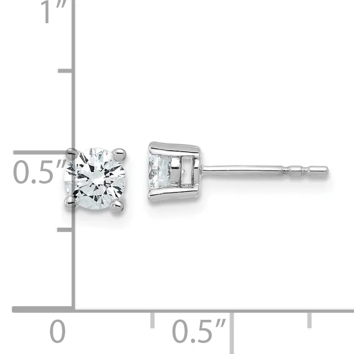 Goldia Earrings 14k White Gold 34 ctw Certified Lab Grown Diamond VSSI G Round 4 Prong Heavy Wt Stud Earrings