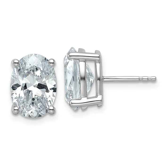 Goldia Earrings 14k White Gold 5 ctw Lab Grown Diamond VSSI G Oval 4 Prong Heavy Wt Stud Earrings Goldia Earrings 14k White Gold 5 ctw Lab Grown Diamond VSSI G Oval 4 Prong Heavy Wt Stud Earrings