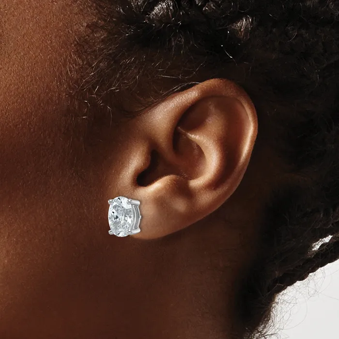 Goldia Earrings 14k White Gold 5 ctw Lab Grown Diamond VSSI G Oval 4 Prong Heavy Wt Stud Earrings