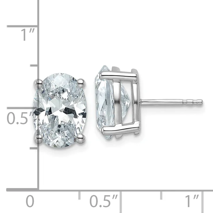 Goldia Earrings 14k White Gold 5 ctw Lab Grown Diamond VSSI G Oval 4 Prong Heavy Wt Stud Earrings