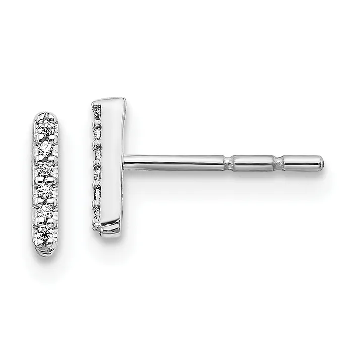 Goldia Earrings 14K White Gold Lab Grown VSSI G Diamond Letter I Initial Post Earrings Goldia Earrings 14K White Gold Lab Grown VSSI G Diamond Letter I Initial Post Earrings