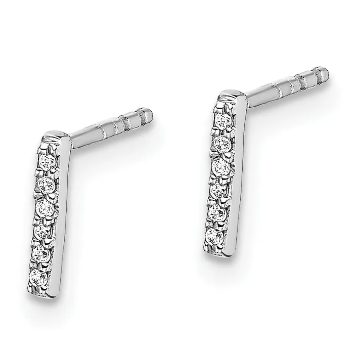 Goldia Earrings 14K White Gold Lab Grown VSSI G Diamond Letter I Initial Post Earrings