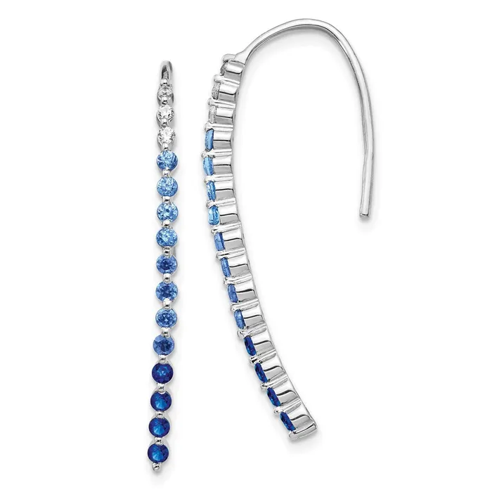 Goldia Earrings 14k White Gold Real Diamond and Sapphire Earrings