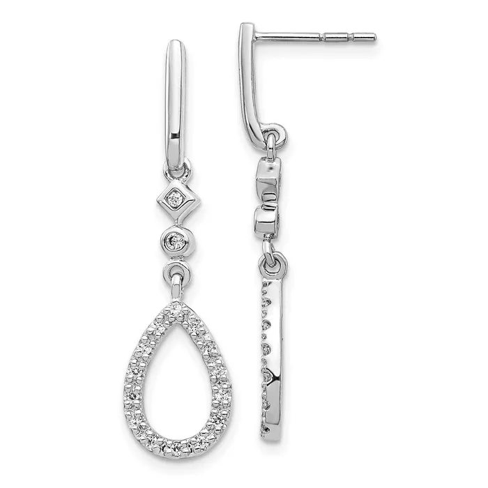 Goldia Earrings 14k White Gold Real Diamond Teardrop Earrings
