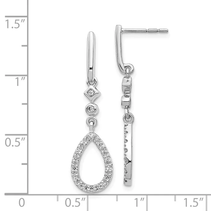 Goldia Earrings 14k White Gold Real Diamond Teardrop Earrings