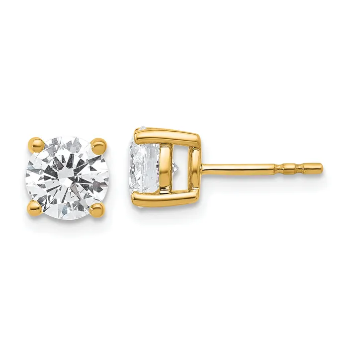 Goldia Earrings 14k Yellow Gold 2 ctw Certified Lab Grown Diamond VSSI G Round 4 Prong Heavy Wt Stud Earrings Goldia Earrings 14k Yellow Gold 2 ctw Certified Lab Grown Diamond VSSI G Round 4 Prong Heavy Wt Stud Earrings