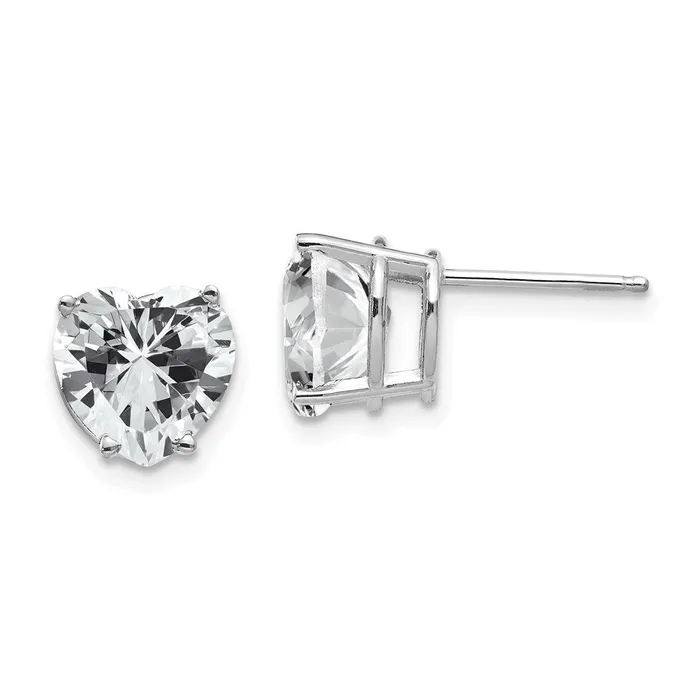 Goldia Earrings 14k Yellow Gold Cubic Zirconia heart stud Earrings