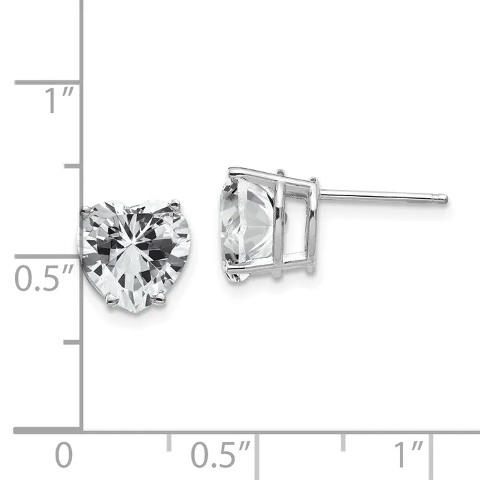 Goldia Earrings 14k Yellow Gold Cubic Zirconia heart stud Earrings